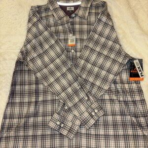 White and Purple Long Sleeve Button Down Shirt